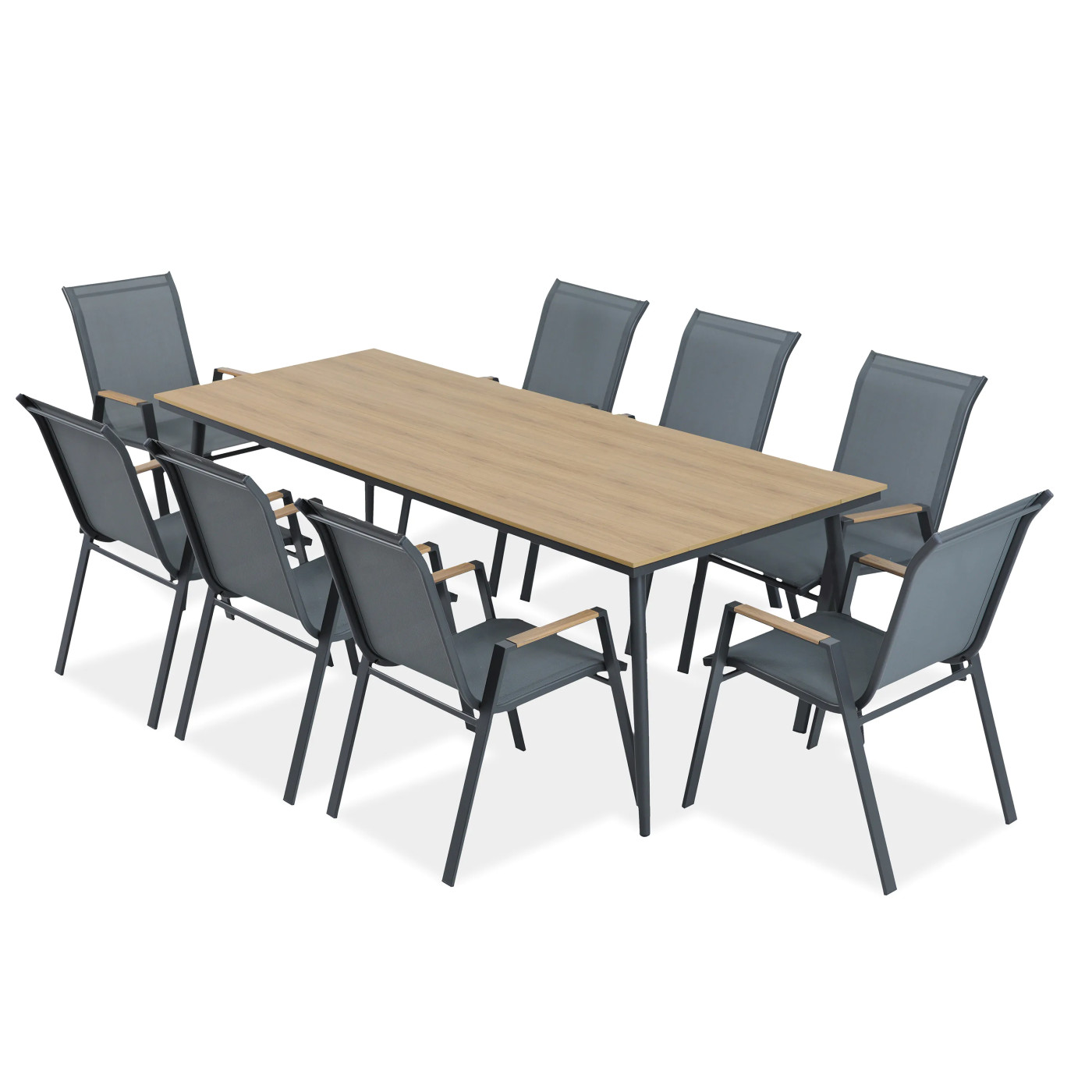 NOVA DINING 8+1 SET DARK GREY