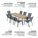 NOVA DINING 8+1 SET DARK GREY