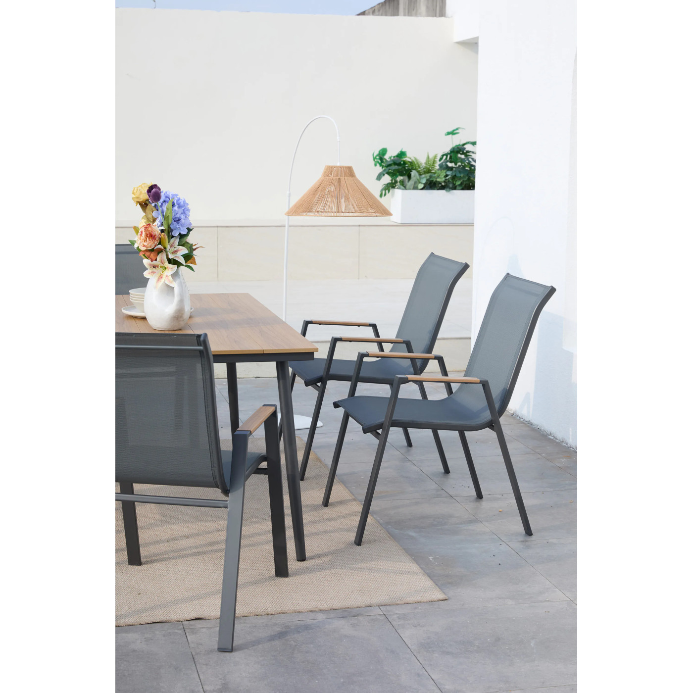 NOVA DINING 8+1 ZESTAW DARK GREY