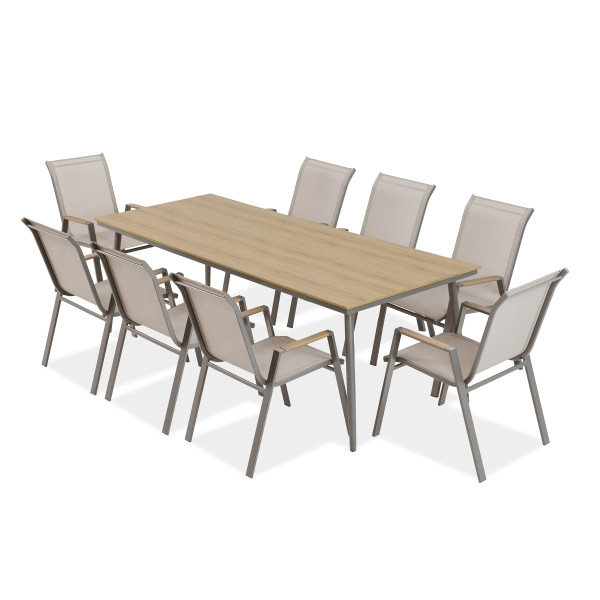 NOVA DINING 8+1 ZESTAW TAUPE