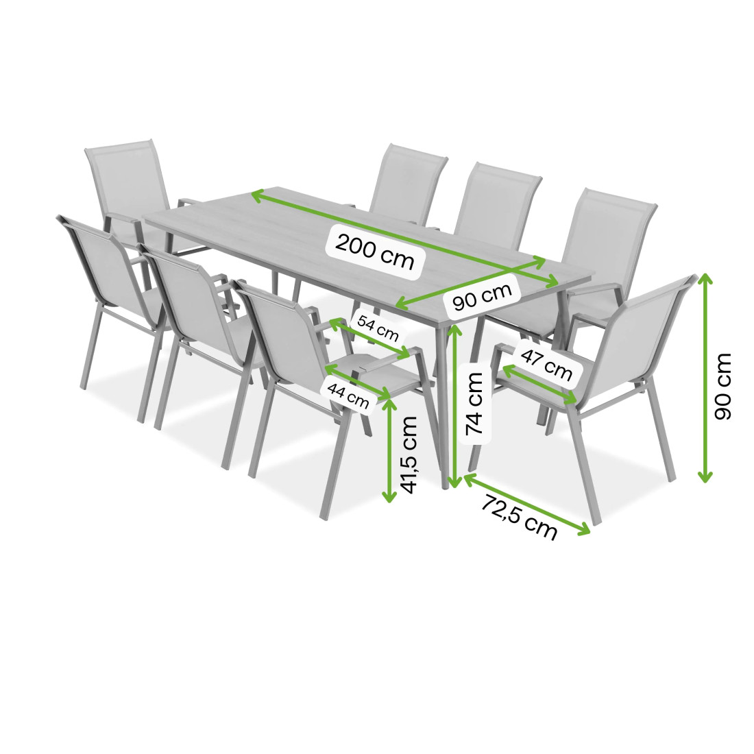 NOVA DINING 8+1 ZESTAW TAUPE