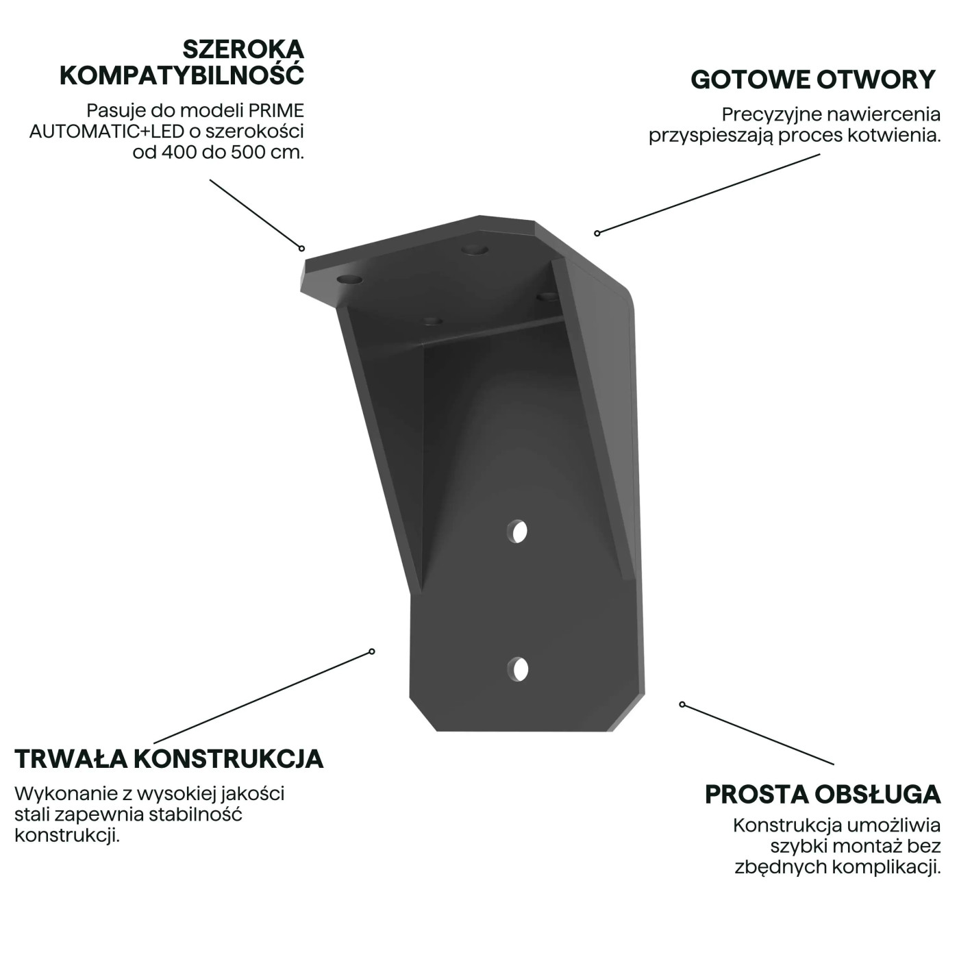 PRIME UCHWYT SUFITOWY DARK GREY