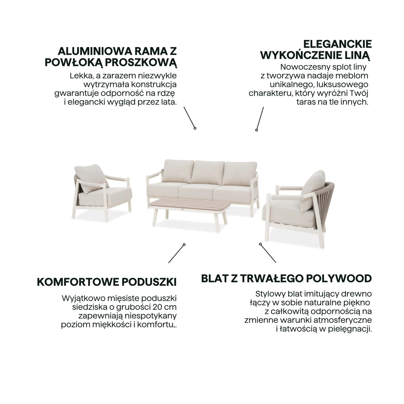 MONTI CAFFE ZESTAW BEIGE