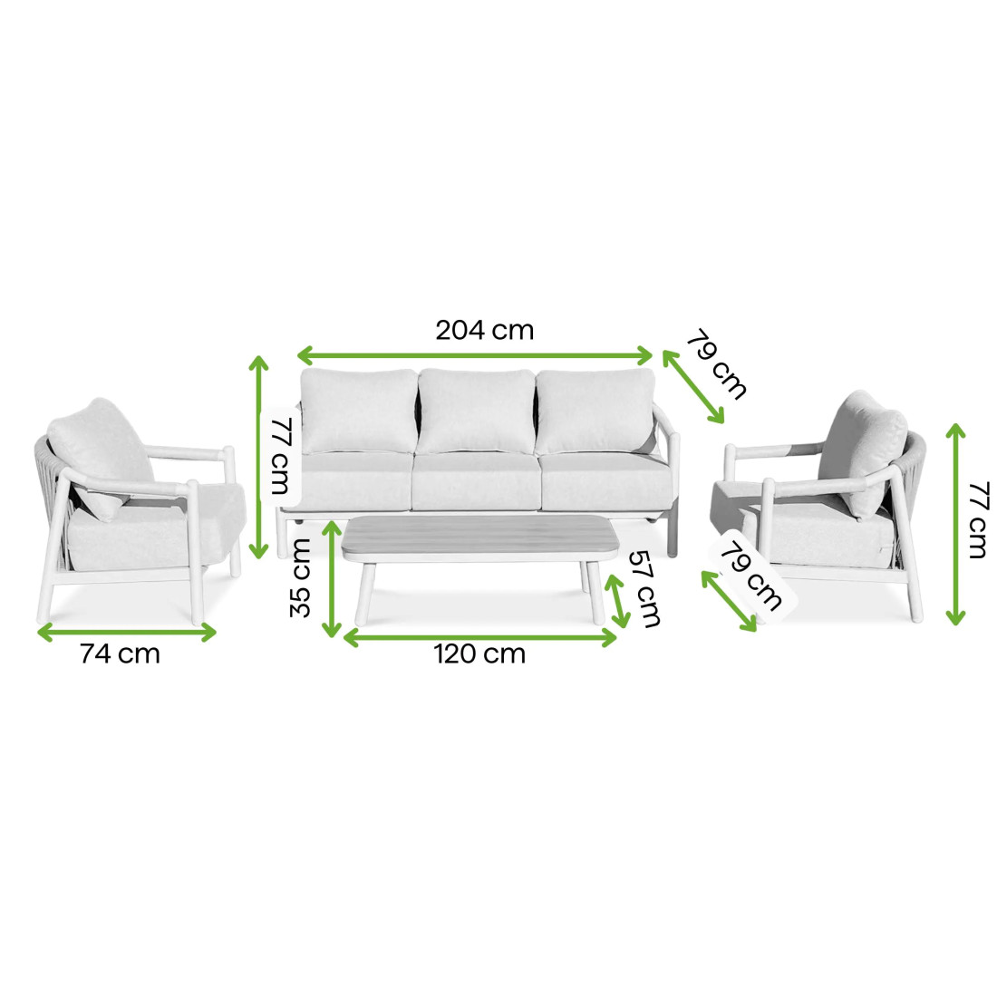 MONTI CAFFE GREY SET