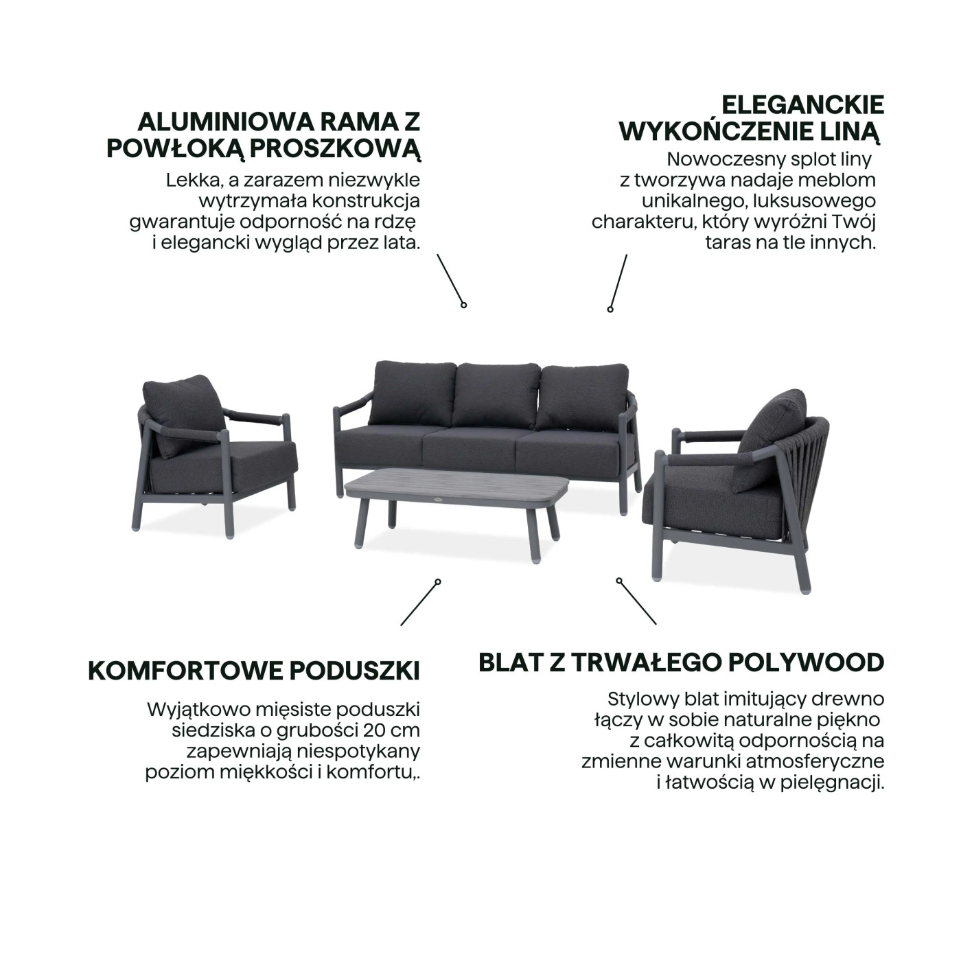 MONTI CAFFE ZESTAW GREY