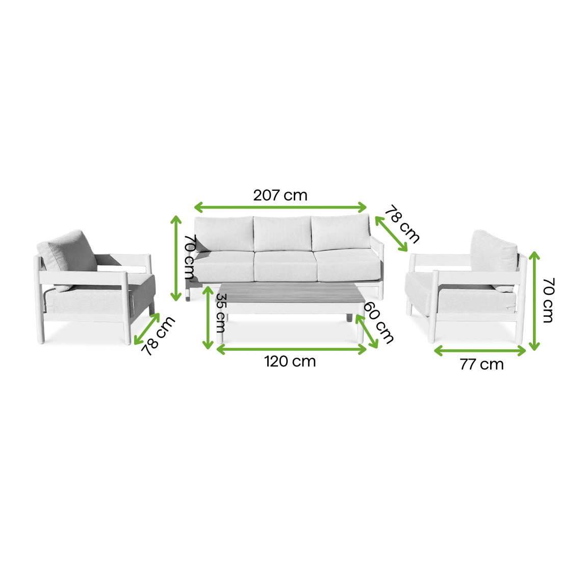 TREVIO CAFFE GREY SET