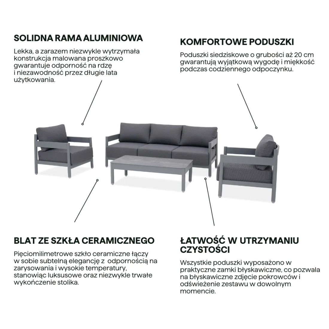 TREVIO CAFFE GREY SET