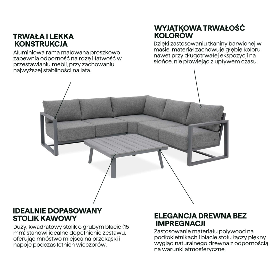 STELVIO CAFFE NAROŻNIK GREY