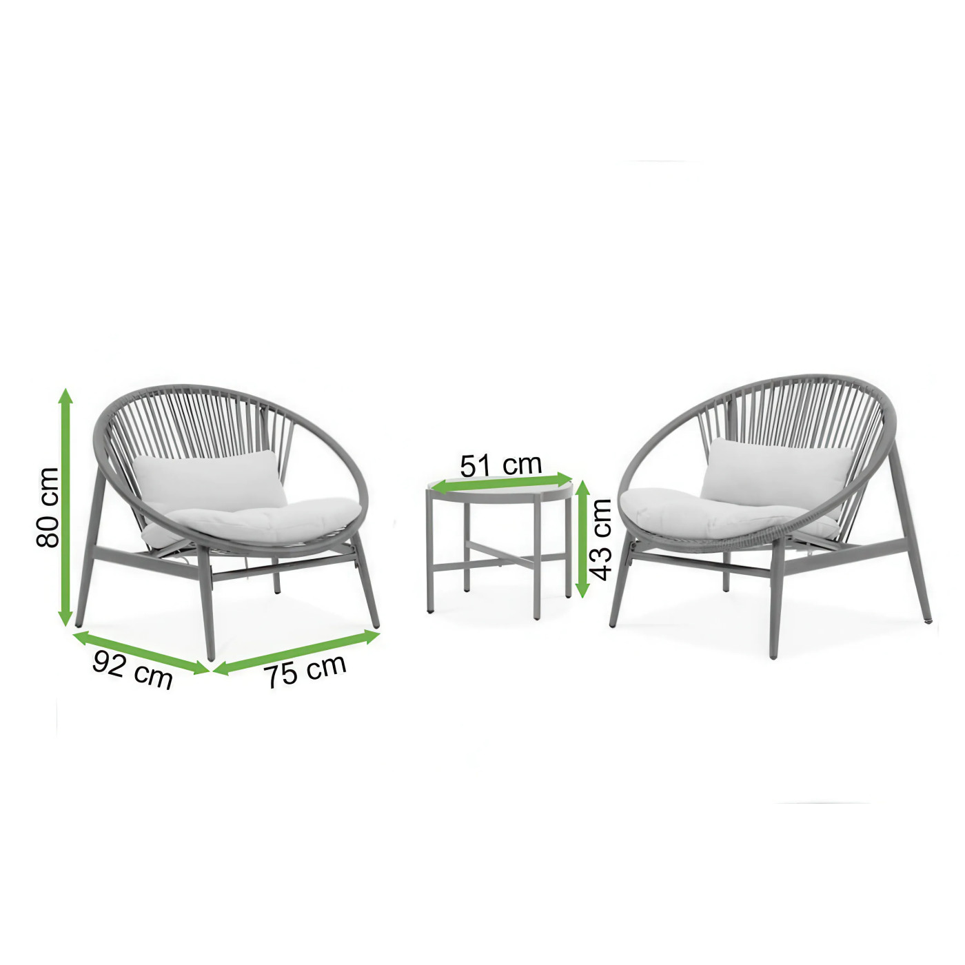 GALLA 2+1 SET DARK GREY