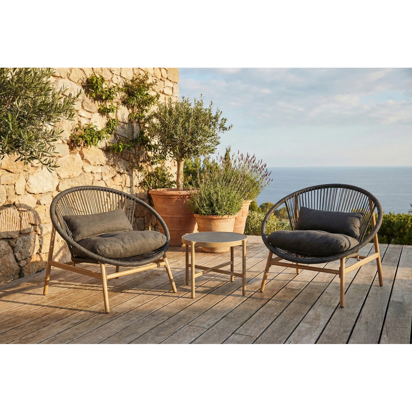 GALLA 2+1 ZESTAW DARK GREY