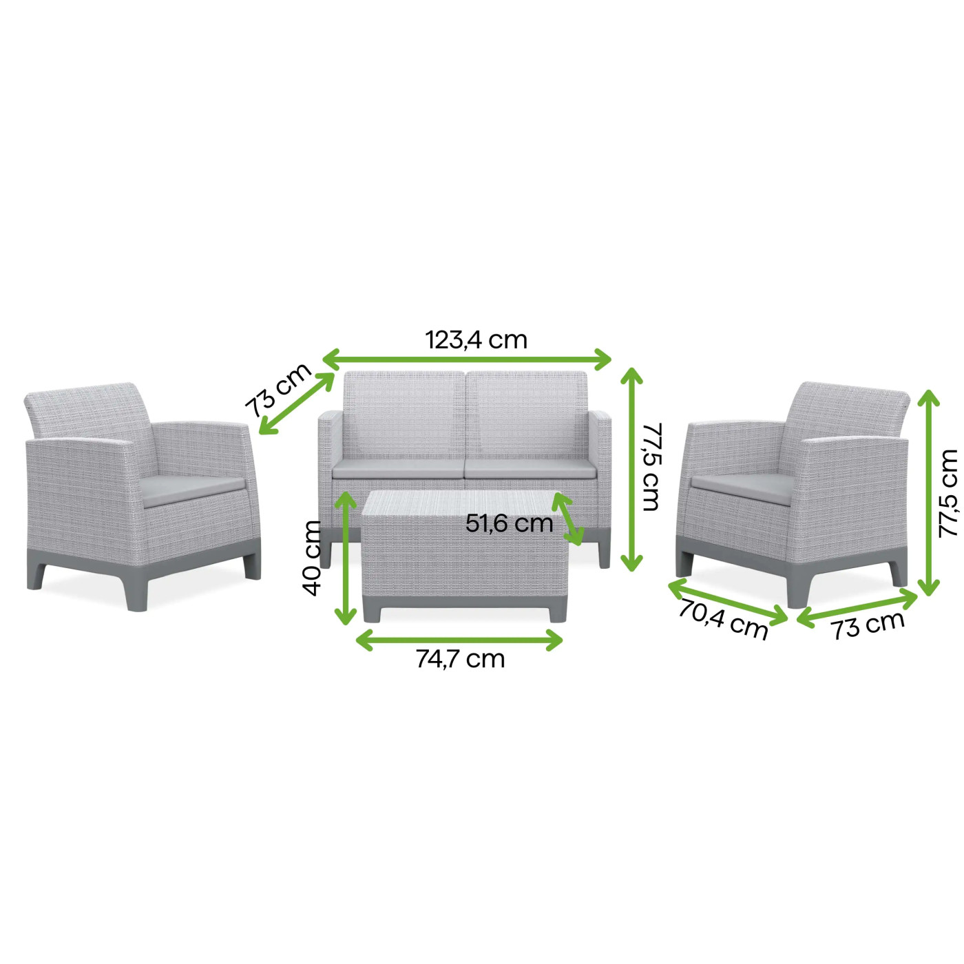 SCANDI FORMA SET 2 ASH GREY-STORM GREY/L.GREY