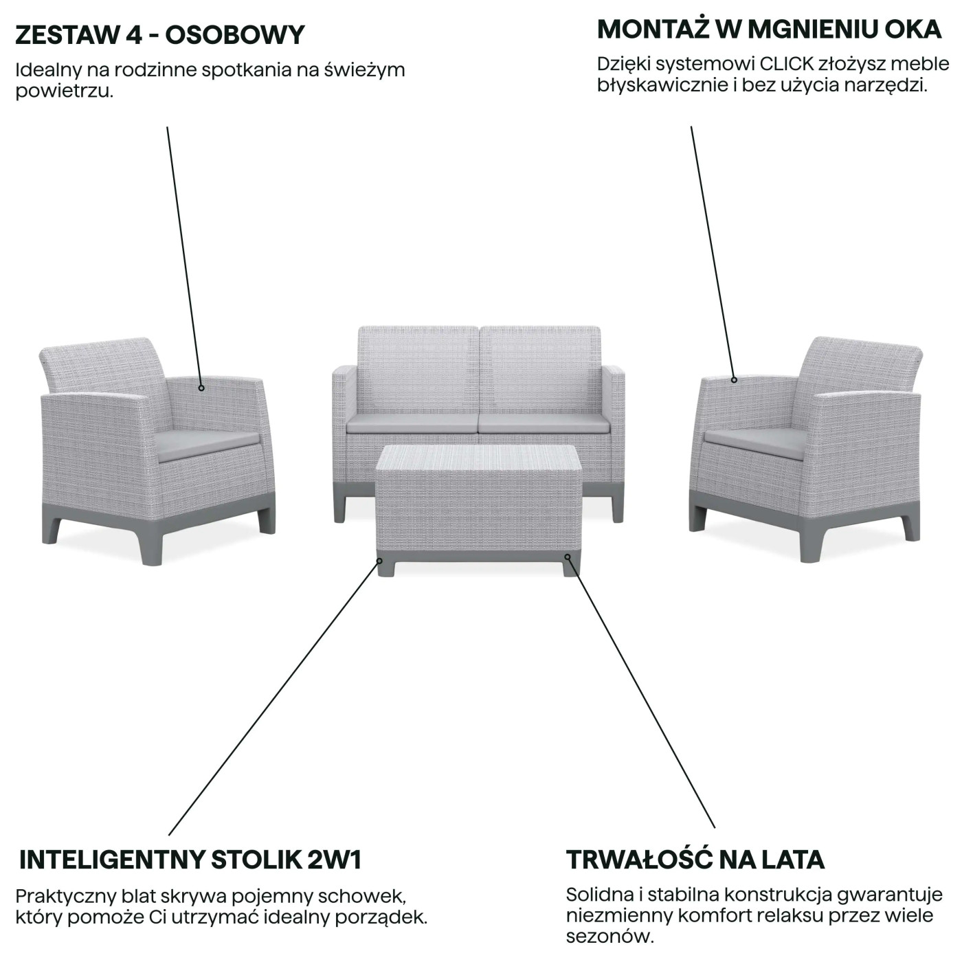 SCANDI FORMA SET 2 ASH GREY-STORM GREY/L.GREY