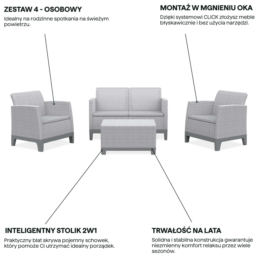 SCANDI FORMA SET 2 ASH GREY-STORM GREY/L.GREY