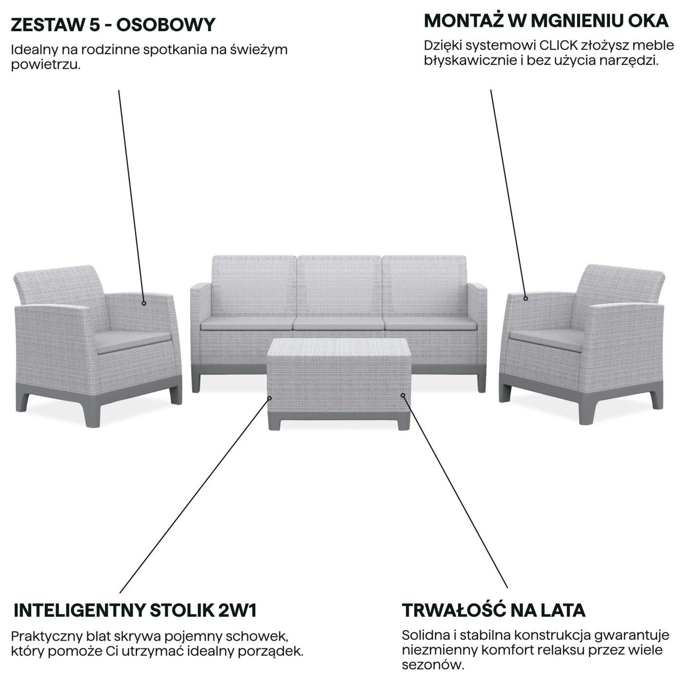 SCANDI FORMA SET 3 ASH GREY-SOFT BEIGE/L.GREY