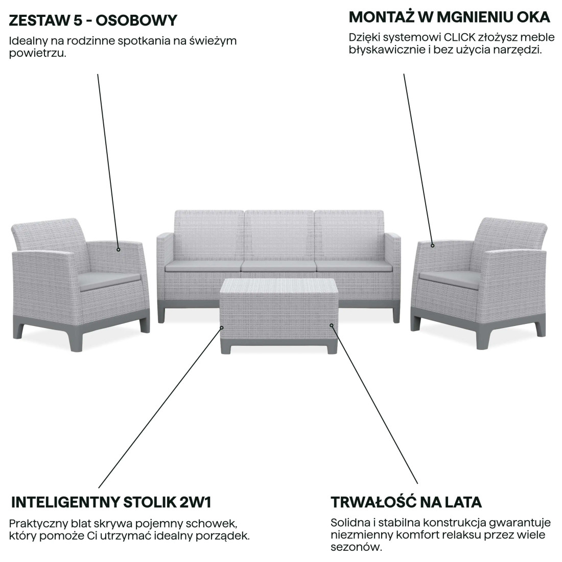 SCANDI FORMA SET 3 ASH GREY-SOFT BEIGE/L.GREY