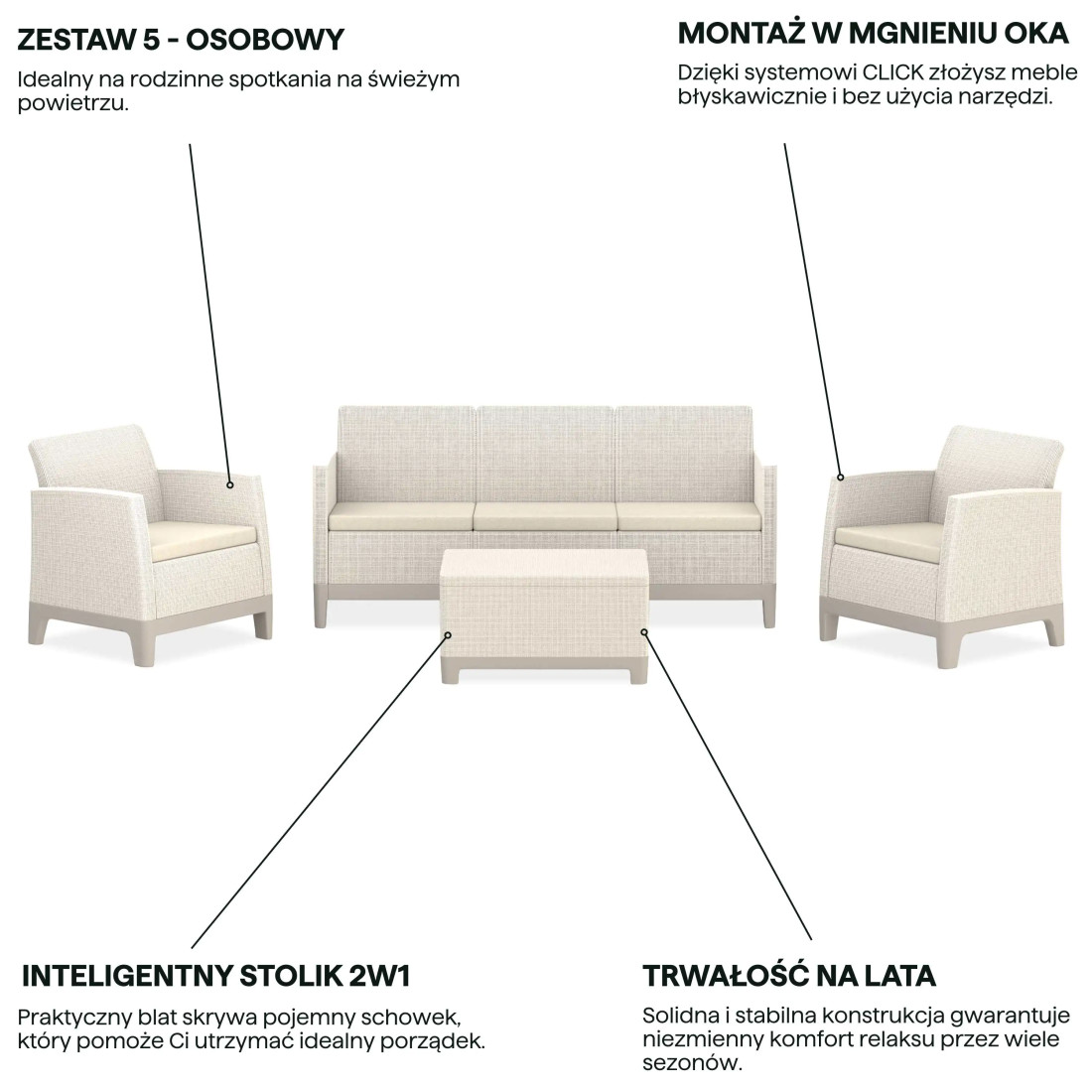 SCANDI FORMA SET 3 PEBBLE GREY-SOFT BEIGE/OAT