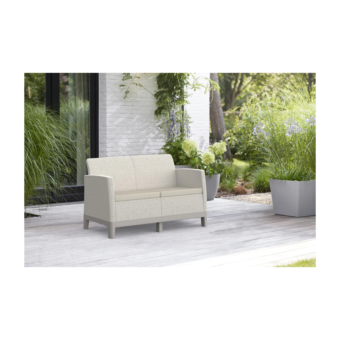 SCANDI FORMA SOFA 2 PEBBLE GREY-SOFT BEIGE/OAT