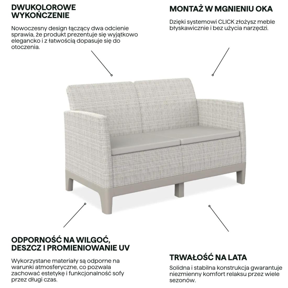 SCANDI FORMA SOFA 2 PEBBLE GREY-SOFT BEIGE/OAT