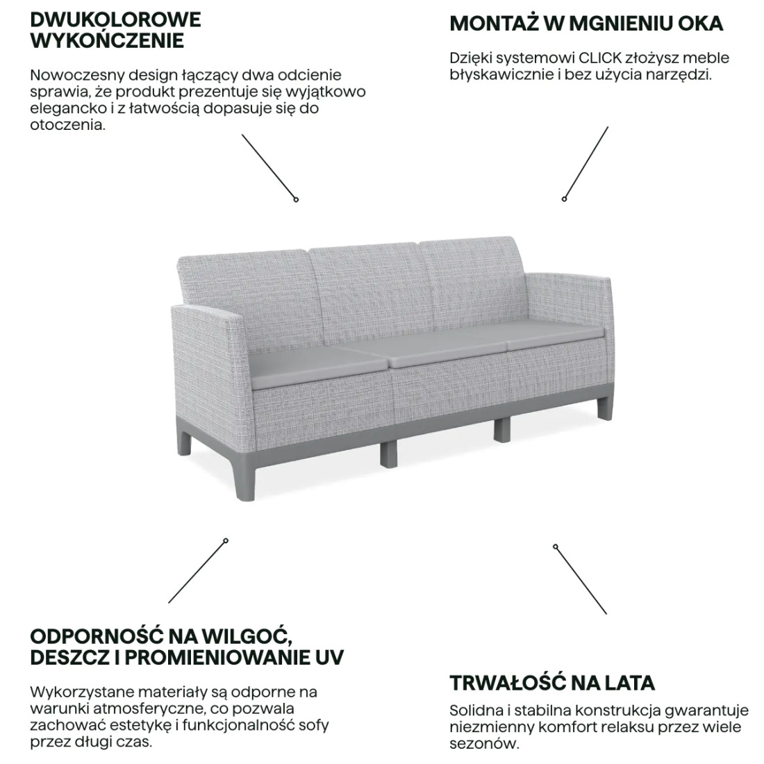 SCANDI FORMA SOFA 3 ASH GREY-SOFT BEIGE/L.GREY
