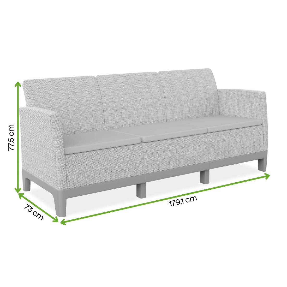 SCANDI FORMA SOFA 3 PEBBLE GREY-SOFT BEIGE/OAT