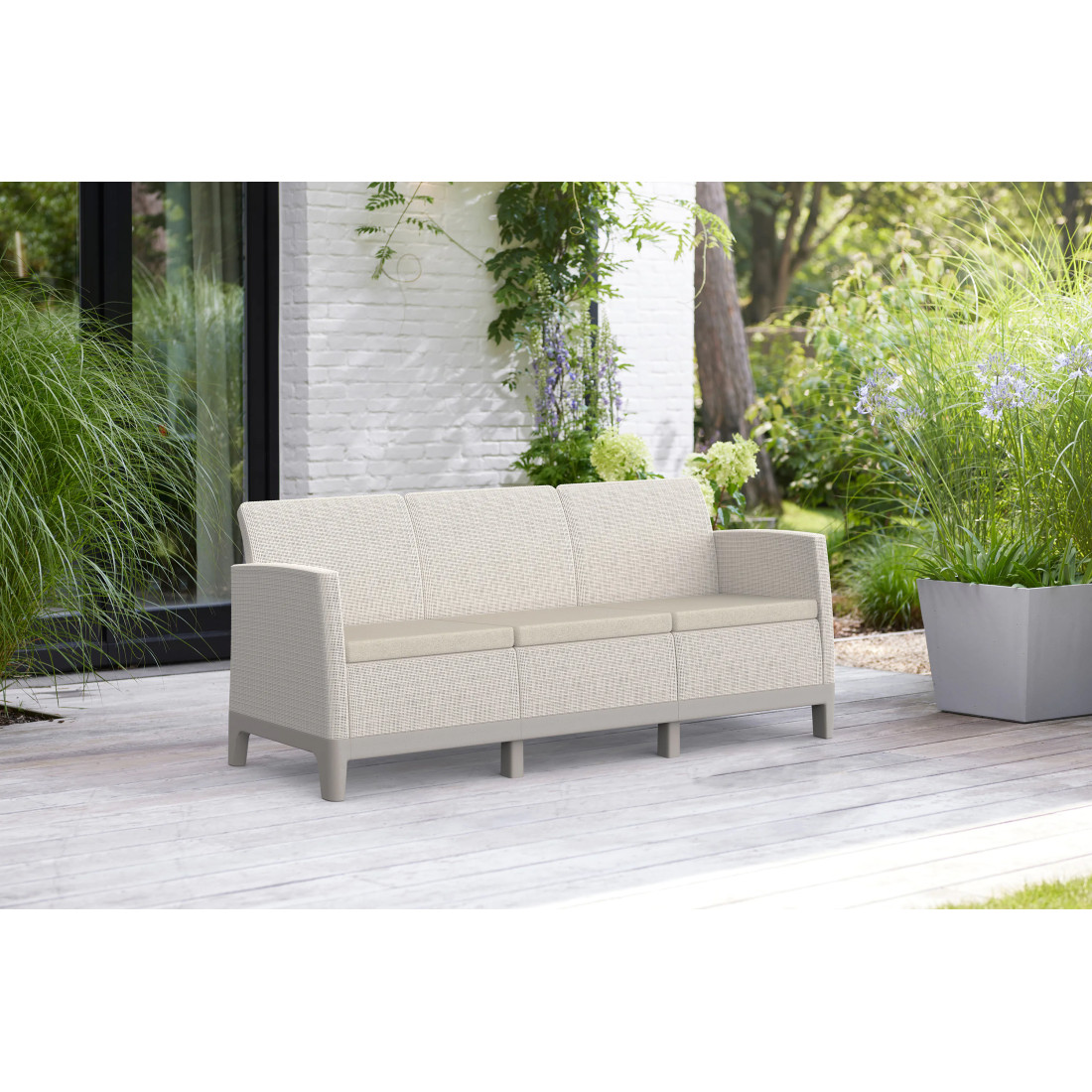 SCANDI FORMA SOFA 3 PEBBLE GREY-SOFT BEIGE/OAT