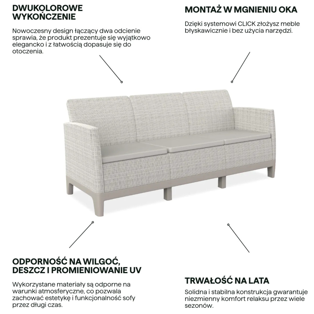 SCANDI FORMA SOFA 3 PEBBLE GREY-SOFT BEIGE/OAT