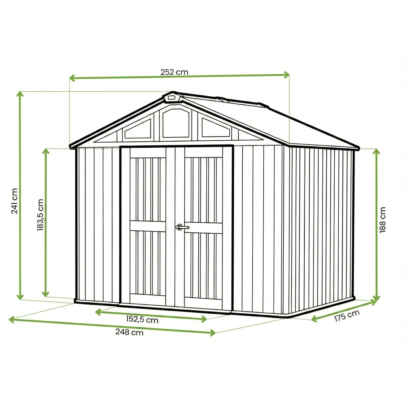 STRONGHOLD SHED 8x6 DOMEK GREY