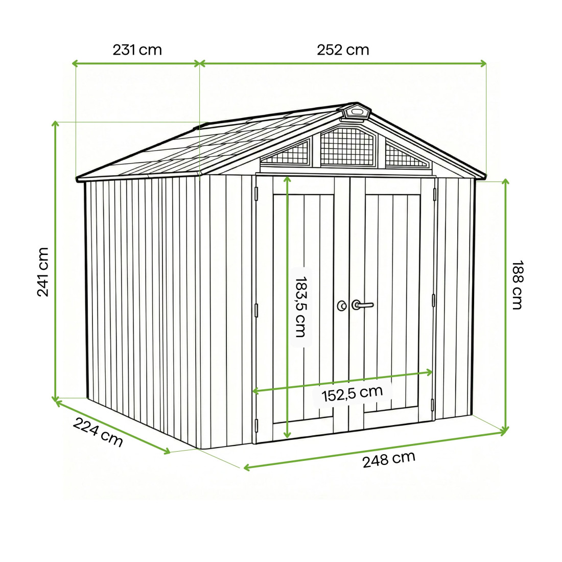 STRONGHOLD SHED 8x8 DOMEK GREY