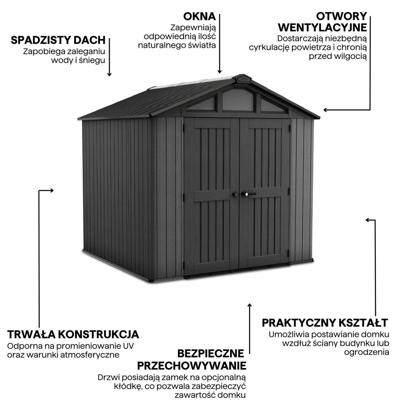 STRONGHOLD SHED 8x8 DOMEK GREY