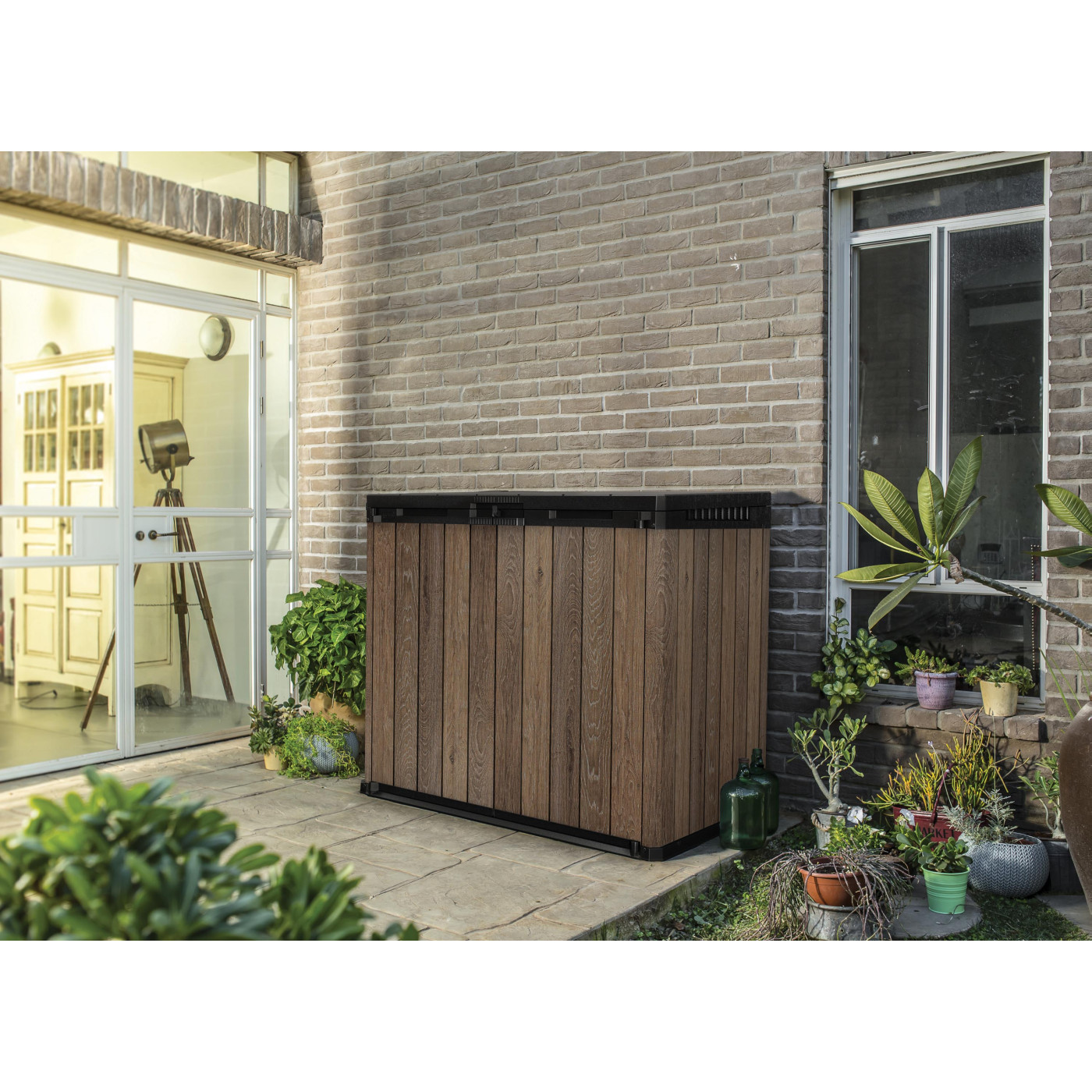 DECO SIO DARWIN 1100L STORAGE BASKET 2x240L WALNUT