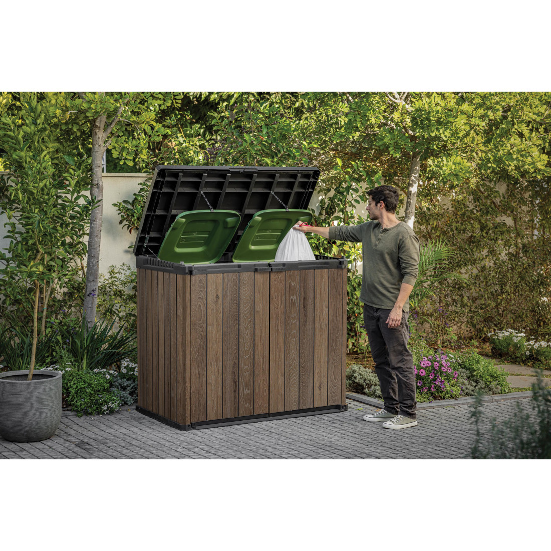 DECO SIO DARWIN 1100L SCHOWEK KOSZ 2x240L WALNUT