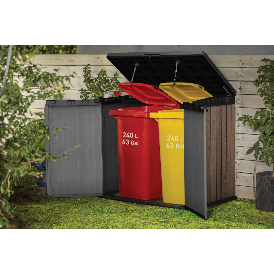 DECO SIO DARWIN 1100L SCHOWEK KOSZ 2x240L WALNUT