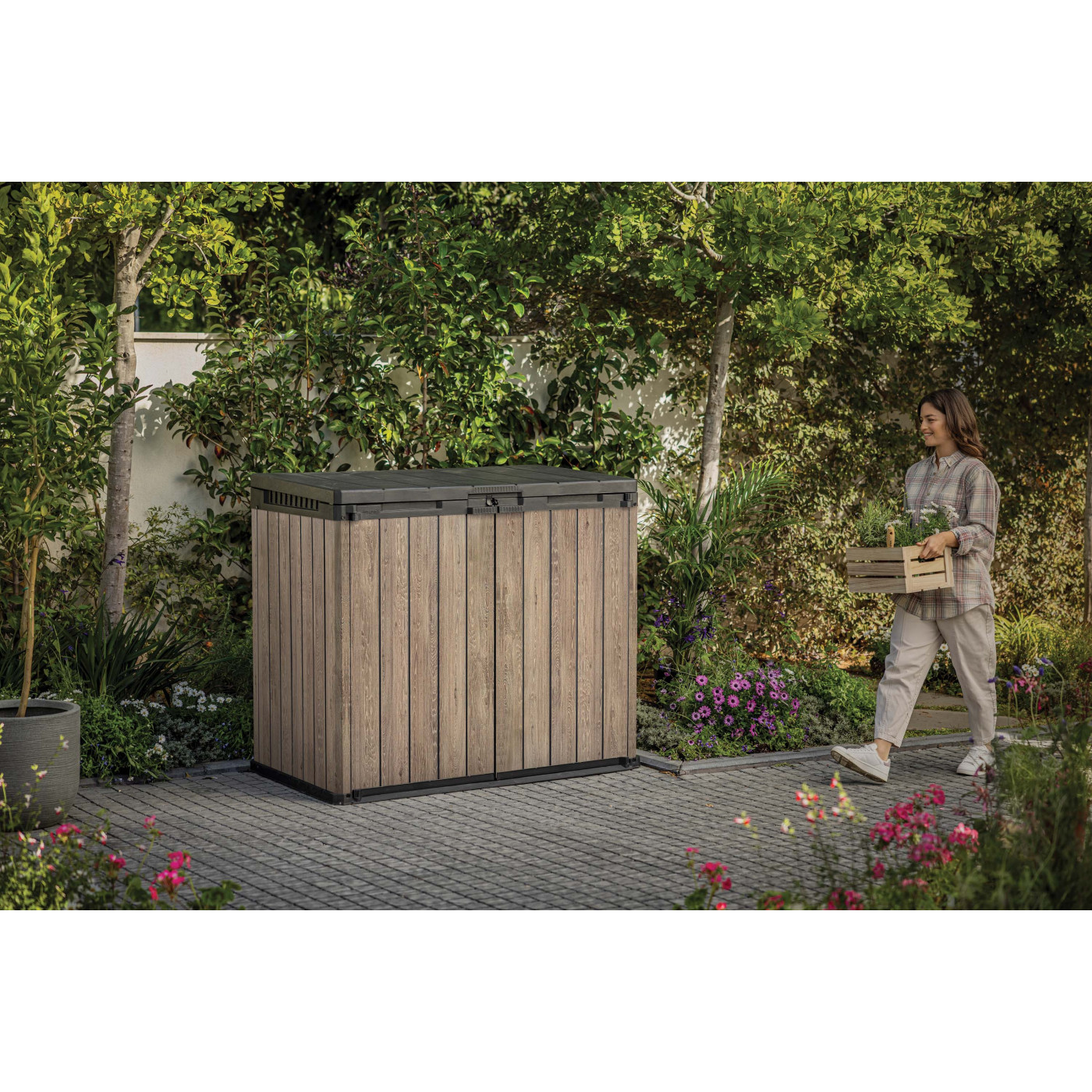 DECO SIO DARWIN 1100L STORAGE BASKET 2x240L ASHWOOD