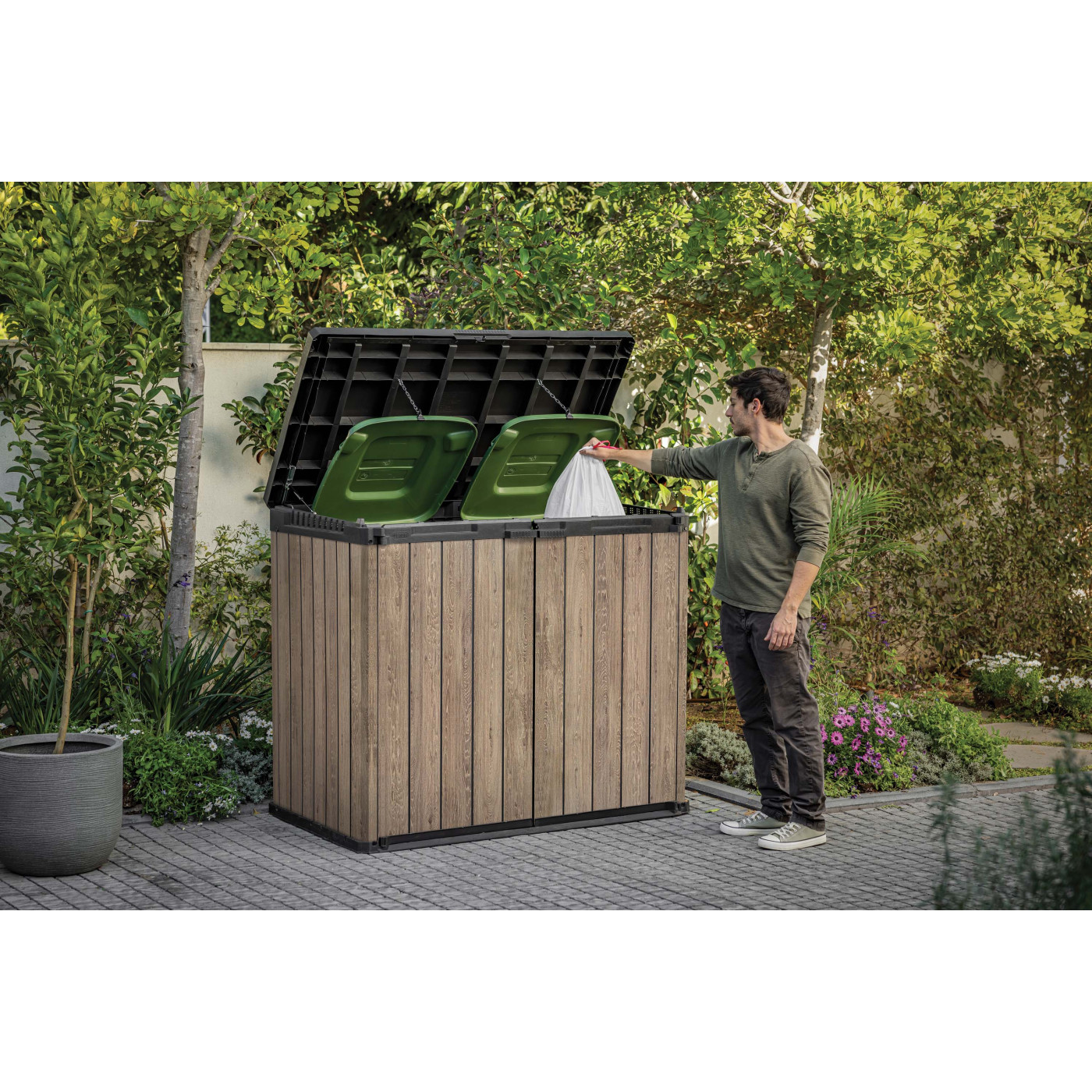 DECO SIO DARWIN 1100L STORAGE BASKET 2x240L ASHWOOD