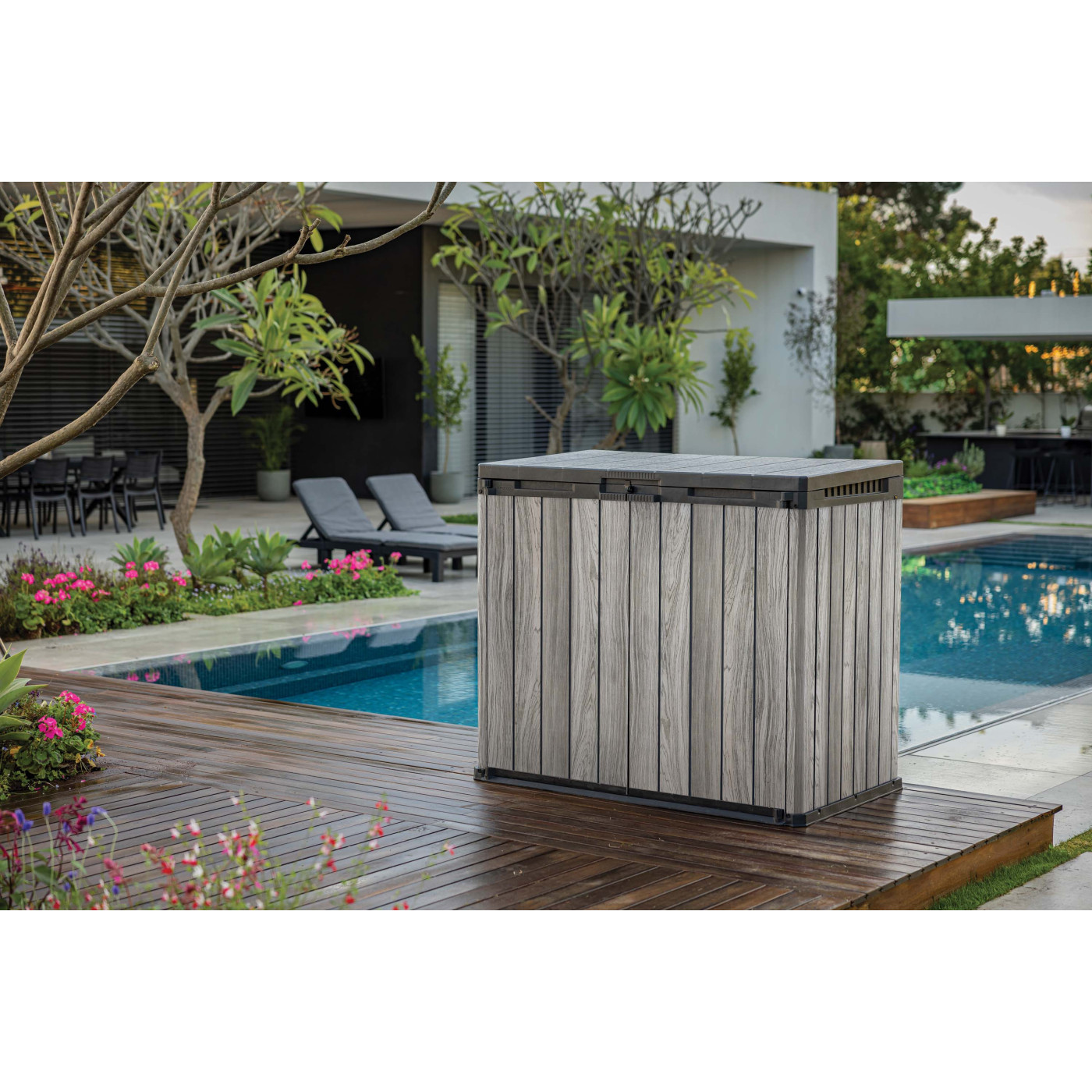 DECO SIO DARWIN 1100L STORAGE BASKET 2x240L STORM GREY