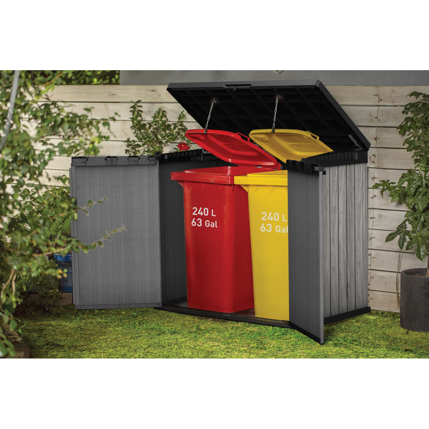 DECO SIO DARWIN 1100L STORAGE BASKET 2x240L STORM GREY