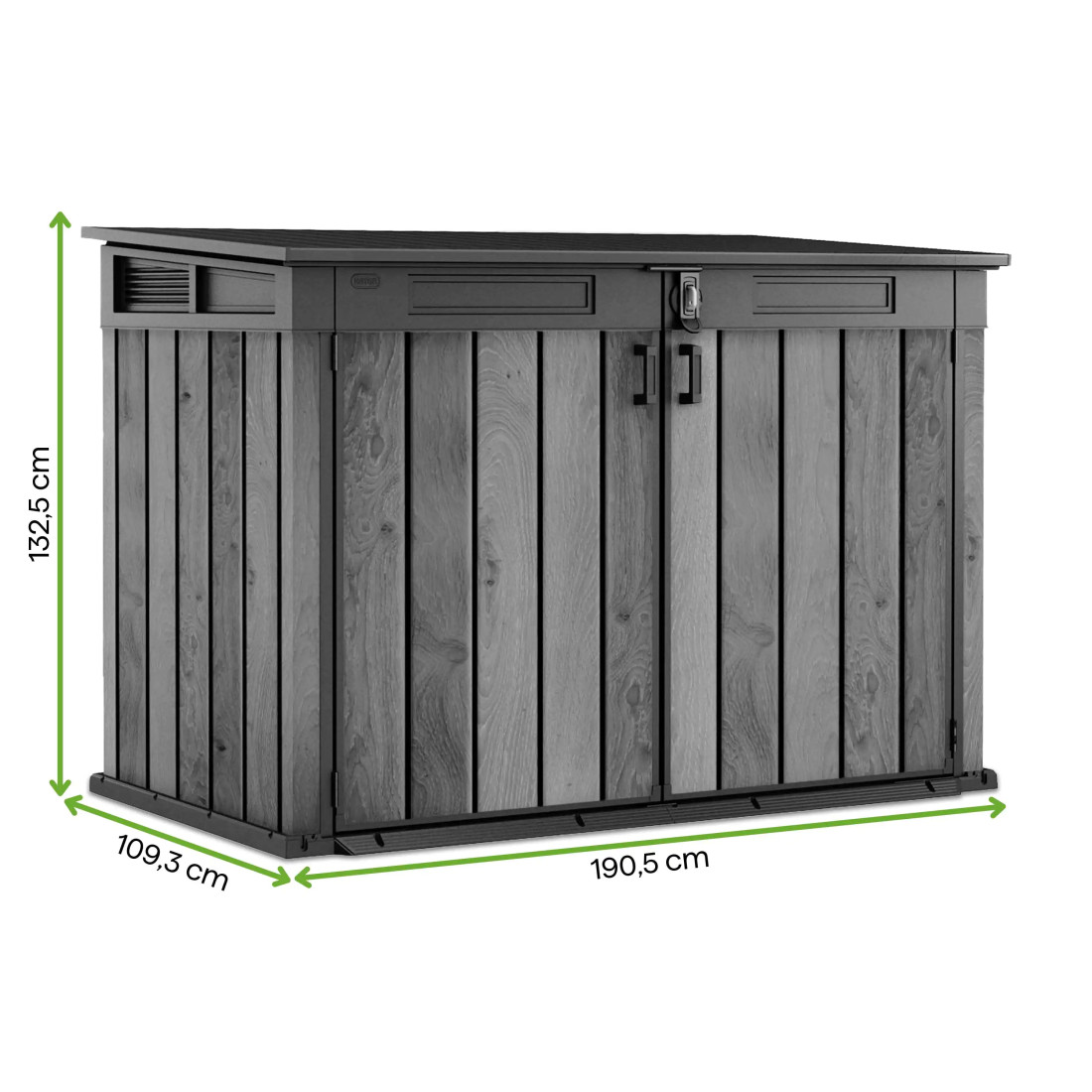 DECO HORIZONTAL 2020L STORAGE 2x240L WALNUT