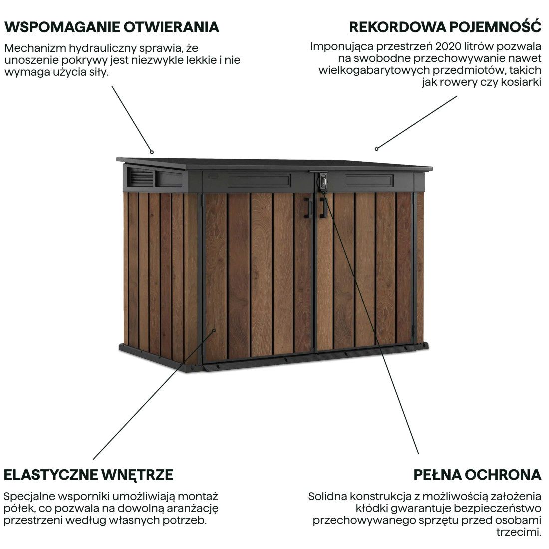 DECO HORIZONTAL 2020L SCHOWEK 2x240L WALNUT