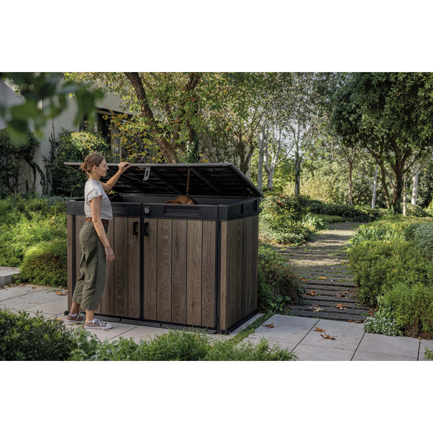 DECO HORIZONTAL 2020L STORAGE 2x240L WALNUT