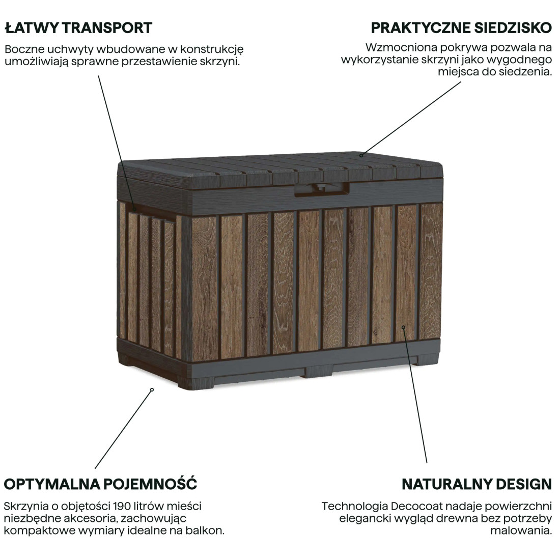 DECO KENTWOOD 190L WALNUT CHEST