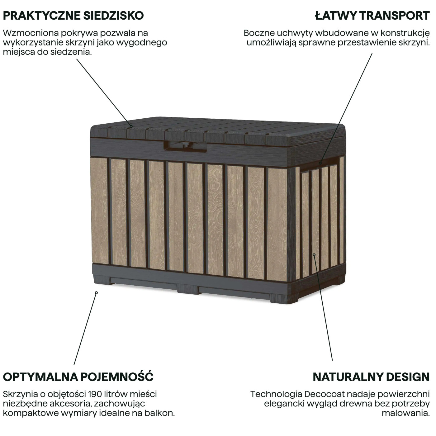 DECO KENTWOOD 190L ASHWOOD CHEST