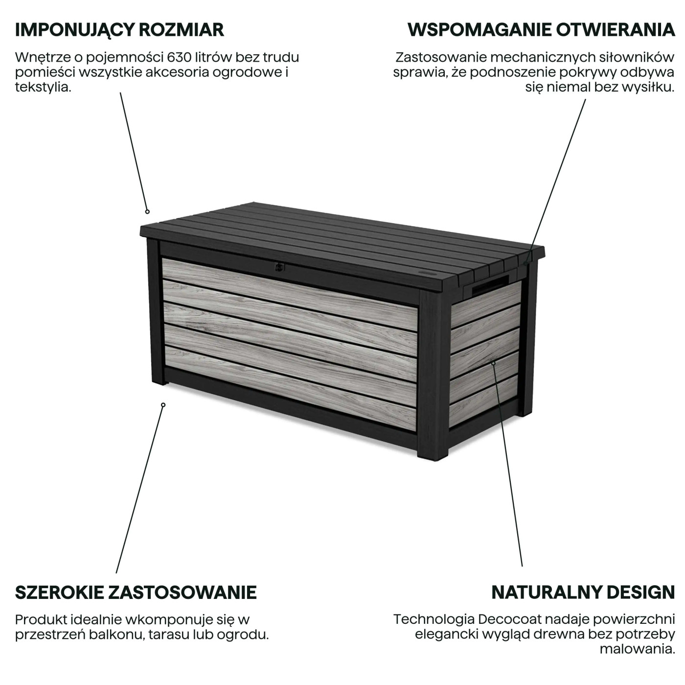 DECO DEC BOX 630L SKRZYNIA STORM GREY