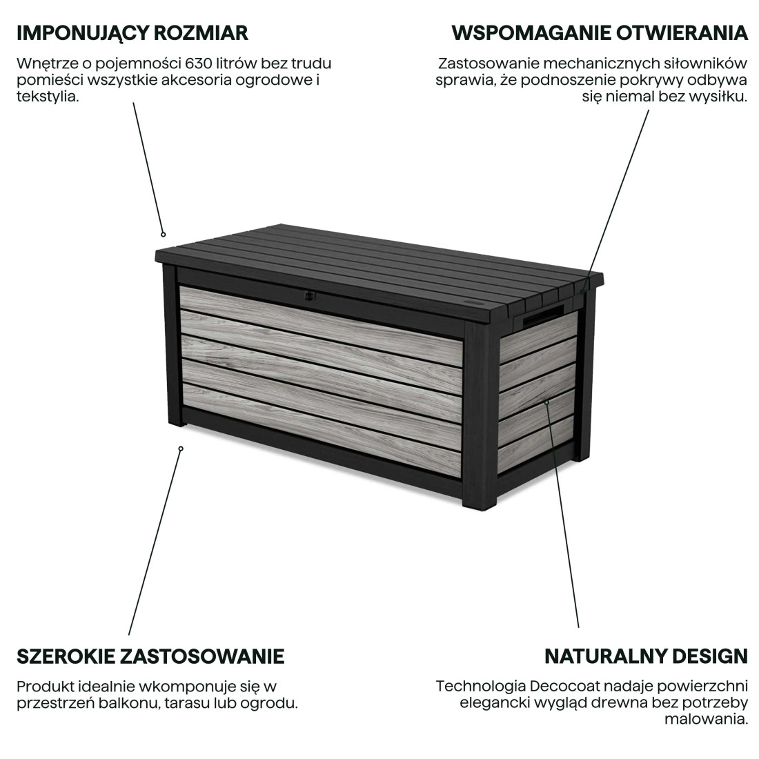 DECO DEC BOX 630L SKRZYNIA STORM GREY