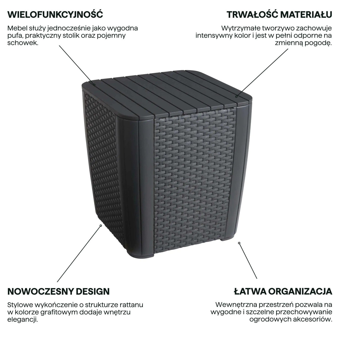 LUZON TABLE/STORAGE UNIT GRAPHITE