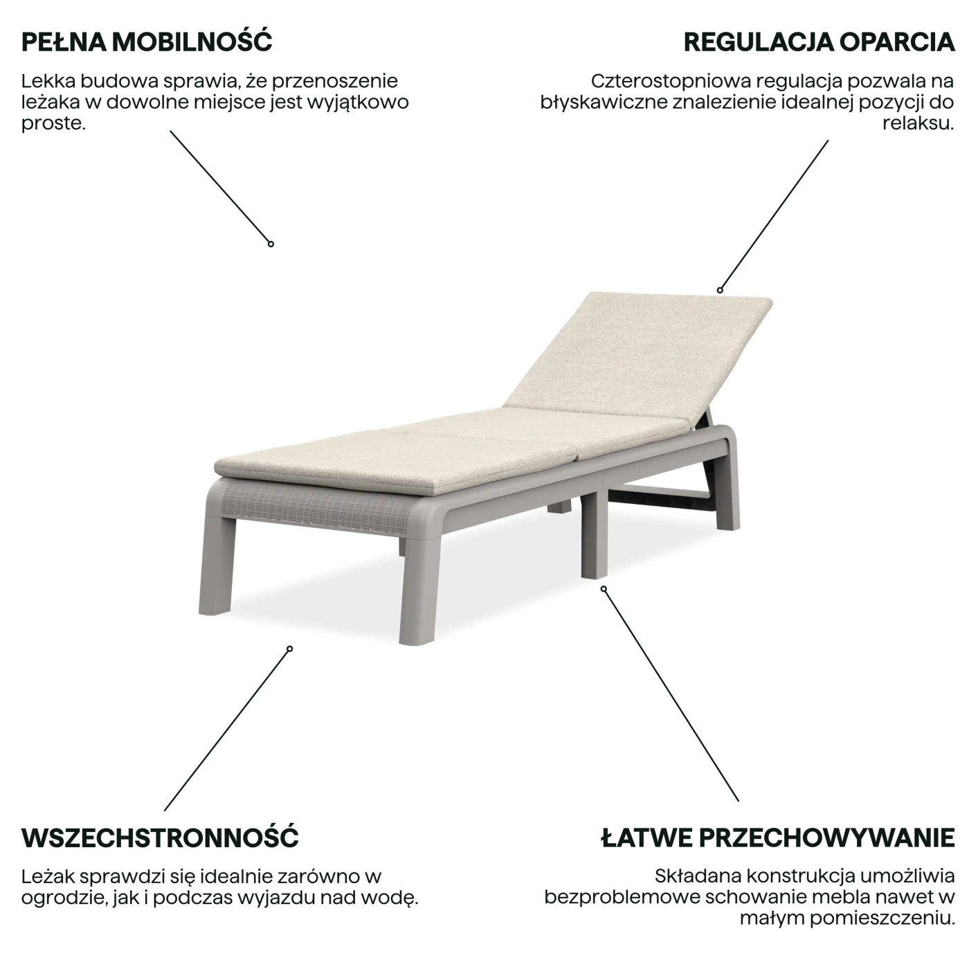 ATLAS DECK CHAIR WITH SOFT BEIGE/OAT CUSHION