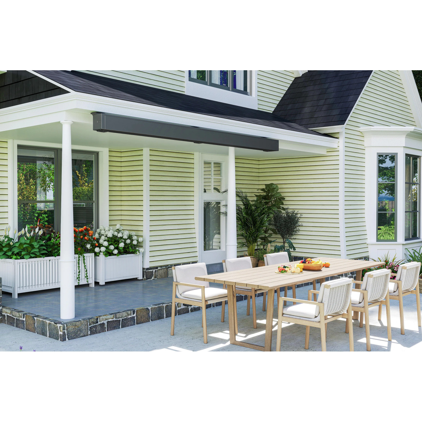 PRIME AUTOMATIC+LED 400x300 TERRACE AWNING GREY/WHITE WITH SENSOR