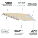 PRIME AUTOMATIC+LED 400x300 MARKIZA TARASOWA BEIGE Z CZUJNIKIEM