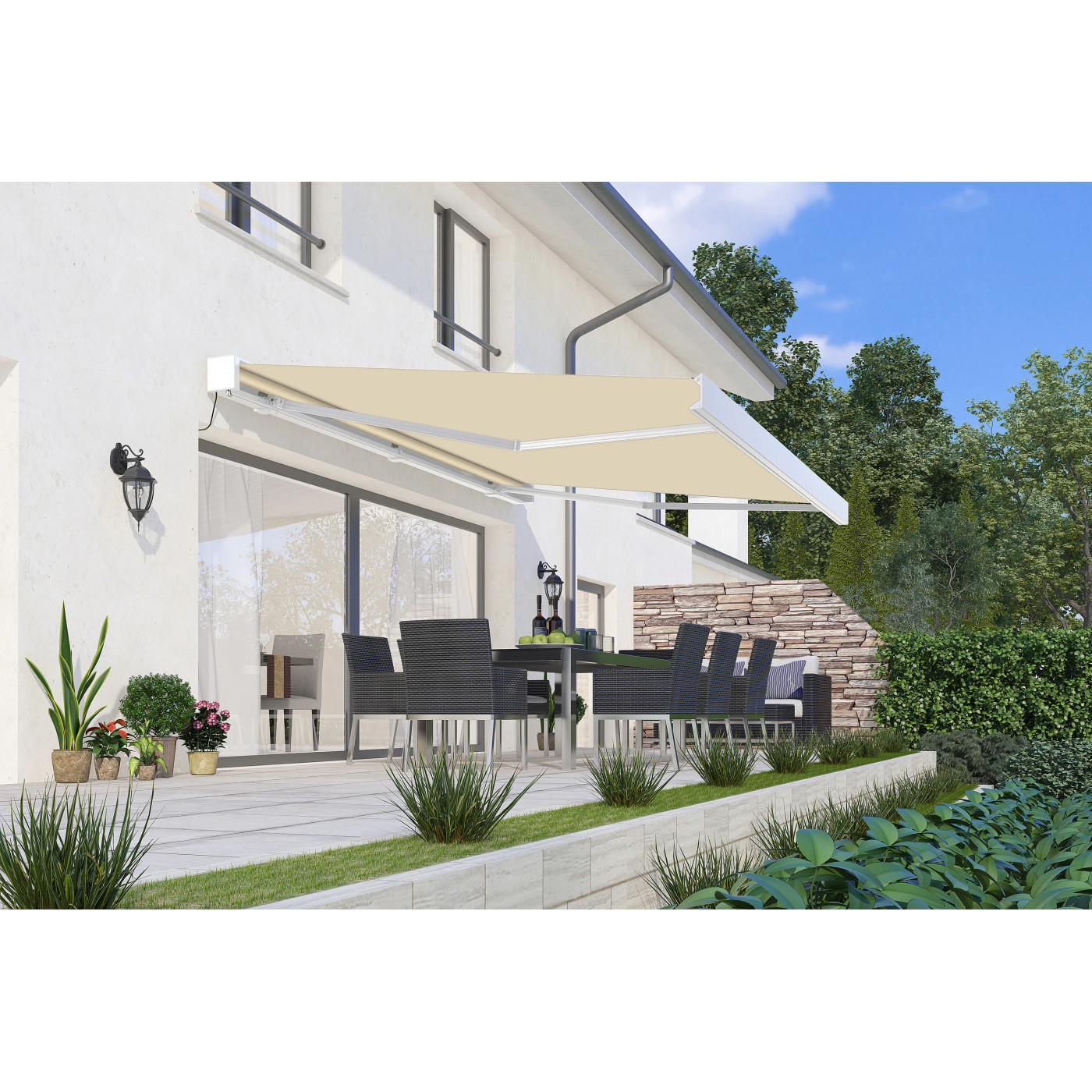 PRIME AUTOMATIC+LED 450x300 MARKIZA TARASOWA BEIGE Z CZUJNIKIEM