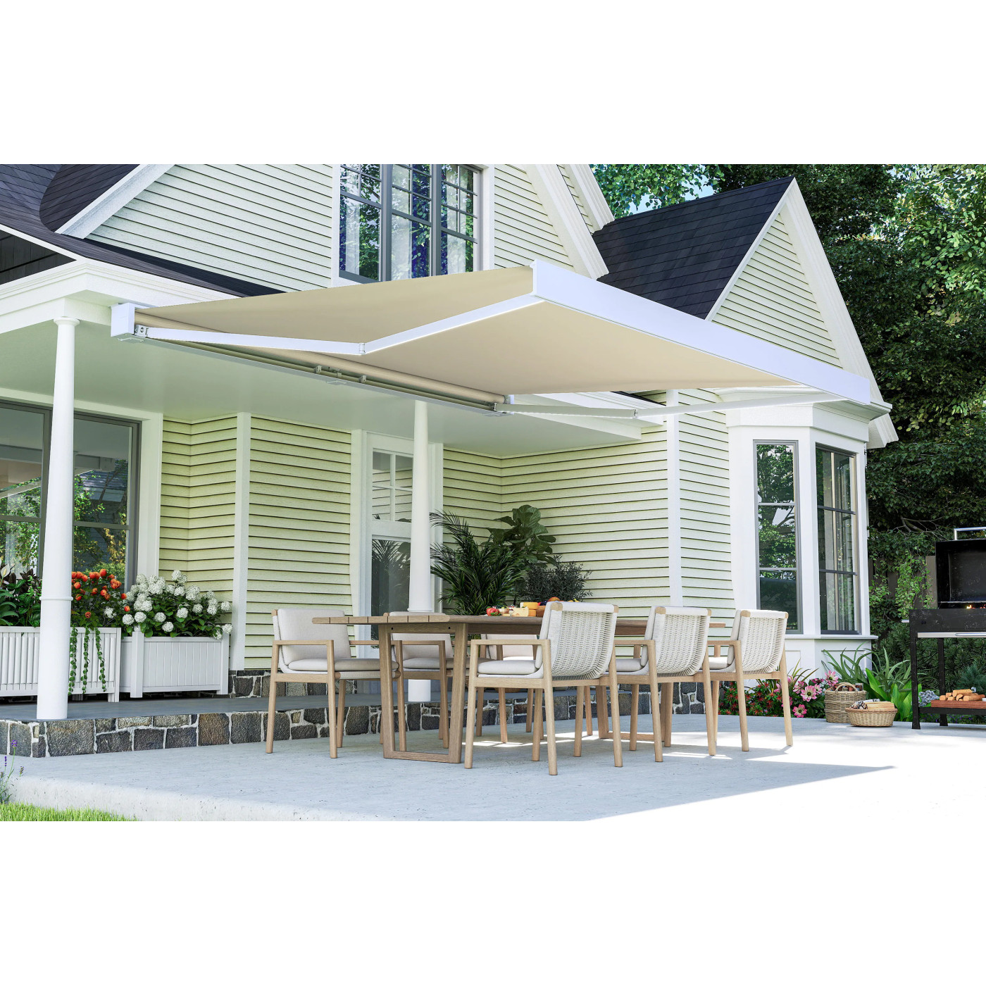 PRIME AUTOMATIC+LED 500x300 TERRACE AWNING BEIGE WITH SENSOR