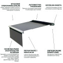 DELUXE PLUS AUTOMATIC+LED 400x300 MARKIZA TARASOWA GREY Z CZUJNIKIEM